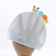 婴儿帽子夏天薄款0-3-6个月，新生儿胎帽单层透气纯棉初生男女宝宝