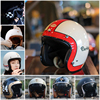 台湾evo摩托车复古头盔哈雷34机车骑行安全帽，女踏板小盔体带镜片