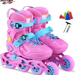 动感轮滑鞋儿童j溜冰鞋套装旱冰鞋专业花式男女童花式鞋可调初