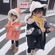 女童冬装棉服韩版洋气加绒加厚派克服女宝宝冬季羽绒棉衣儿童外套