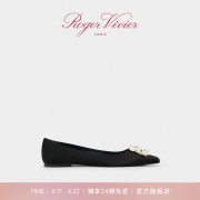 Roger Vivier/RV女鞋Flower Strass钻扣尖头芭蕾舞鞋平底鞋单鞋