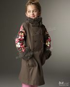 高端定制欧美大牌秋冬装，童装儿童双排，扣羊毛呢外套女童呢子大衣