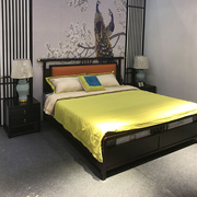 新中式实木床 现代中式1.8米双人床 1.5米样板房卧室酒店别墅家具