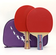 新疆乒乓球拍红双喜单拍双面横拍 二星兵乓球拍学生直拍送2球