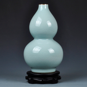 中式景德镇冰裂陶瓷花瓶，梅瓶仿古瓷器裂纹釉，现代时尚工艺品摆件设