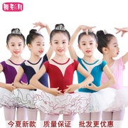 儿童舞蹈练功服夏季短半袖，连体裙中国民族舞芭蕾，蓬蓬裙考级服装女