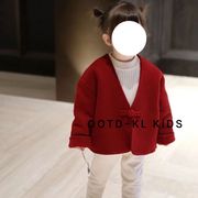 男女童秋冬装红色外套2023喜庆中小童宝宝拜年服儿童外衣洋气