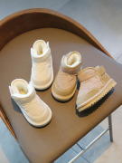 儿童雪地靴男女童加绒加厚保暖短靴冬季宝宝棉靴婴儿，软底学步鞋子