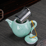陶瓷过滤茶壶单壶带内置网胆影青大号功夫茶具泡，茶器家用杯子套装