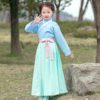女童汉服两件套宝宝上衣长裙套装小孩子国学礼服中国风幼儿童唐装