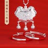 牛鼠宝宝银手镯S999纯银长命锁婴儿满月银锁银饰套装礼盒