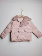 儿童女童宝宝纯色韩版卷毛毛领外套
