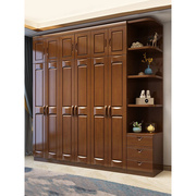 实木衣柜现代简约大小户型中式3456门衣柜经济型卧室家具衣橱柜子