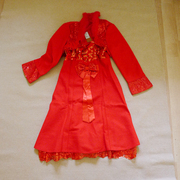 27大红色冬款羊毛女士两件套吊带裙，+短外套新娘套装xxl3xl