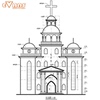 三层欧式教堂建筑施工图CAD电子版 白色礼拜堂混凝土结构