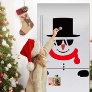 直供圣诞节雪人表情贴纸 自粘节日装饰卡通冰箱贴家居墙贴纸