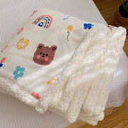 夏季羊羔绒毛毯薄款小毯子法兰绒空调毯办公室午睡毯珊瑚绒沙发毯