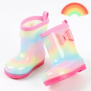 儿童雨鞋女童公主幼儿园宝宝，防滑雨靴小孩童加绒水靴可爱彩虹水鞋