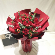 红玫瑰花束99朵求婚表白礼物上海广州鲜花速递同城花店送花上门订