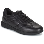 Geox健乐士男运动鞋子黑色皮低帮板鞋球鞋春夏24年意大利品牌