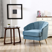 新北欧创意单人沙发圆弧形洽谈椅客厅卧室布艺现代时尚小沙发