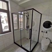 定制一字型淋浴隔断钢化玻璃浴室玻璃门干湿分离厕所推拉门淋浴房