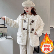 法式短款奶fufu小香风毛外套女冬季高级感时髦加厚毛上衣2023