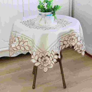 北欧式小圆桌桌布布艺圆形客厅茶几餐桌布台布正方形田园蕾丝家用