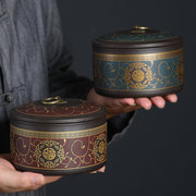 紫砂密封茶叶罐陶瓷茶盒茶仓醒茶器家用洱花红绿醒茶包装罐定制l