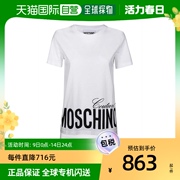 香港直邮Moschino莫斯奇诺女士T恤白色圆领短袖小熊印花时尚休闲