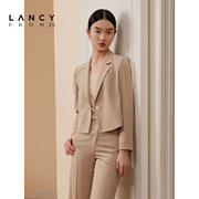 LANCY/朗姿2023秋季短款西装外套女高级感通勤时尚上衣
