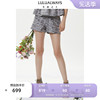 lulualways商场同款夏季法式优雅满印花纹，高腰显瘦短裤沙滩裤