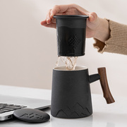 水杯茶水分离泡茶杯陶瓷带盖创意茶杯个人专用过滤茶漏办公室定制