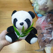 成都熊猫基地旅游纪念品竹叶，熊猫带吸盘挂件，毛绒玩具布娃娃小公仔