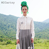 micartsy王紫珊2020夏季手工，钉珠牵手小人常规衬衫女原创设计