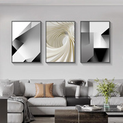 装饰画 客厅画现代简约抽象艺术黑白高级感三联沙发背景墙挂