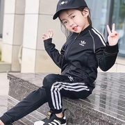 adidas阿迪达斯三叶草小童运动休闲长袖两件套装，h22611h14158