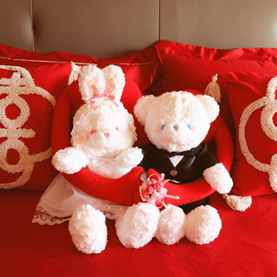 奶糖夫妇压床娃娃，一对结婚新婚礼物，毛绒玩具公仔情侣泰迪熊