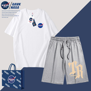 NASA GAVK2023纯棉上衣裤子男女同款纯色男女同款情侣运动套装