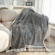 毯子现代简约侘寂风毛毯客厅沙发毯床尾毯办公室空调毯披肩针织毯