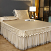 欧式床裙式床罩纯色，刺绣蕾丝纱花边床单1.5米1.8x2.0床套夏季防滑