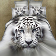 纯棉3d立体卡通动物四件套，动漫全棉老虎，豹子床单被套双人床品