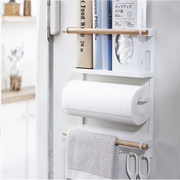 日式冰箱挂架简约铁艺磁铁卷，纸巾保鲜袋储物厨房收纳侧壁置物架