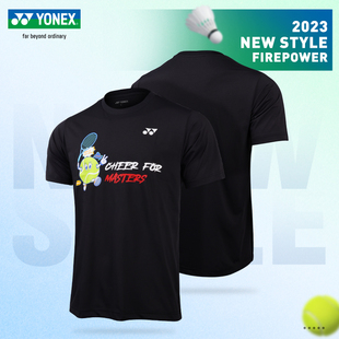YONEX尤尼克斯网球服男yy羽毛球服运动短袖圆领T恤网球文化衫