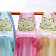 竹纤维婴儿浴巾大方形带帽新生儿宝宝，毛巾被抱被盖毯卡通比纯棉好