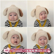 ins2023秋冬宝宝护耳帽婴儿兔，耳朵帽子可爱韩国0-3岁男女童毛线帽