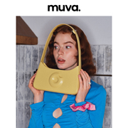 MUVA简约高级感腋下包真皮设计师牛皮法棍包女士单肩包包2022