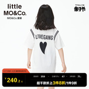 little moco童装夏装女童假两件短袖纯棉连衣裙儿童裙子小女孩