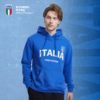 意大利国家队商品丨蓝色刺绣简约连帽套头卫衣男女同款足球迷