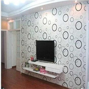PVC自粘墙纸黑白圈圈电视背景墙客厅卧室橱衣柜自贴壁纸时尚圆圈